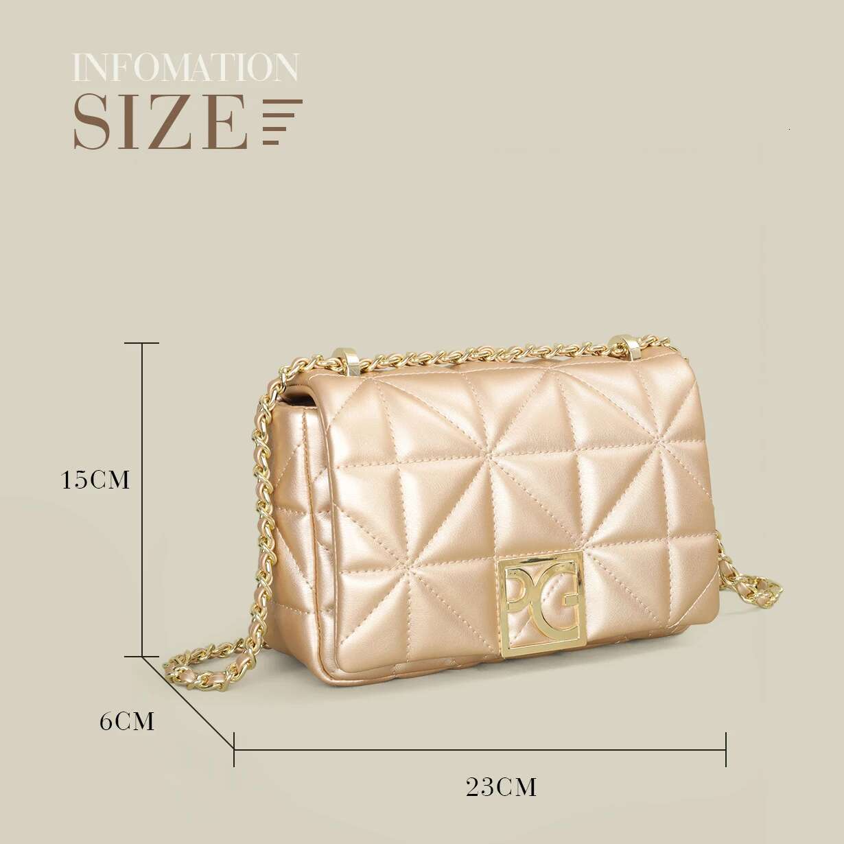 PG Fashion Classic Retro Women's New Design Shoulder Letter PU Material Party Multi Functional Crossbody Bag