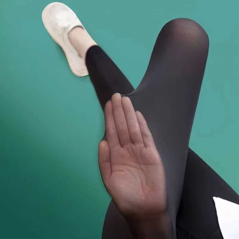 Sexy long legs ultra-thin elastic long legs summer ultra-thin sunscreen underwear tight fitting womens high waisted yoga pants newC250425