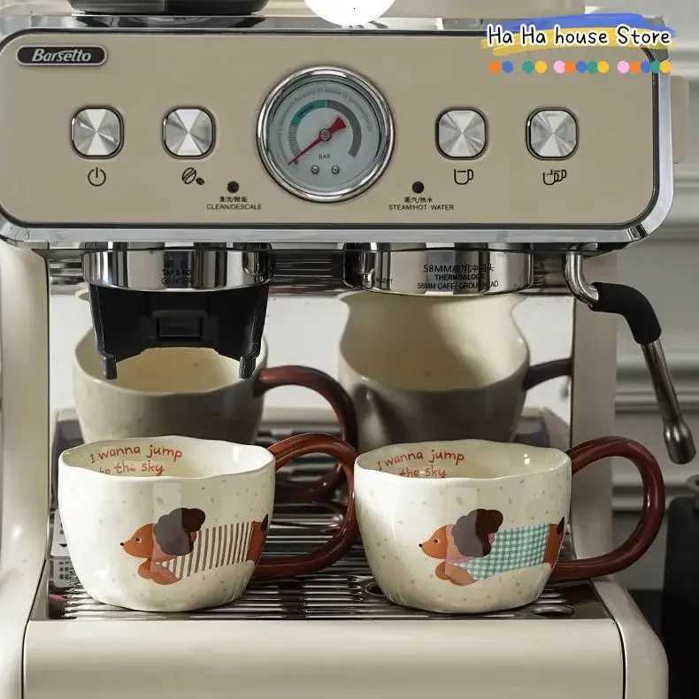 Sausage Puppy Breakfast Cute Ceramic Mug Creative Home Water Cup High Aesthetic Office Coffee Cup Milk Coffee Household Cup Y251125