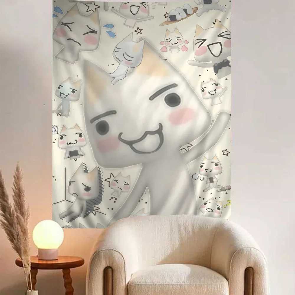 Inoue Toro CUTE Cat Hippie Wall Hanging Tapestries for Living Room Home Dorm Decor Art Home DecorM251125