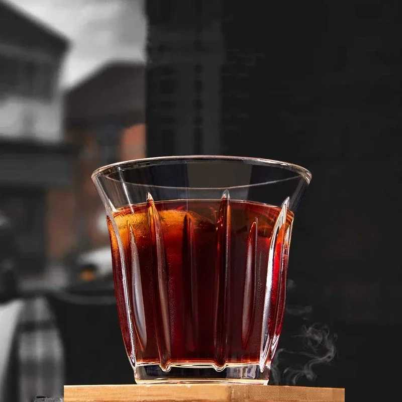 2Pcs Glass Coffee Cup Espresso Mug Creative Striped Anti-scald Mocha Juice Cocktails Coffee Mugs for Latte Cappuccino Tea Cafe Y251125