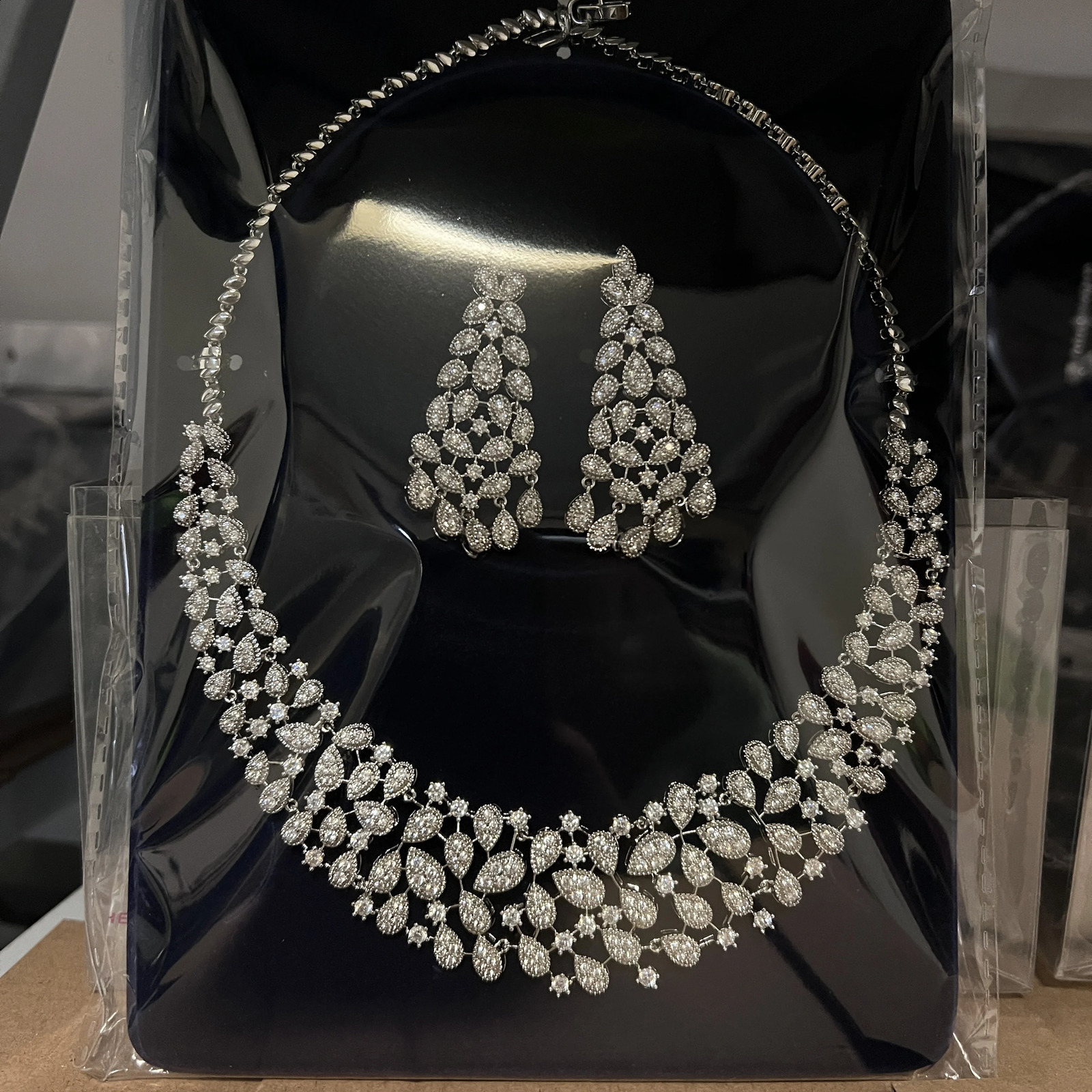 ASNORA Gorgeous CZ Crystal Zirconia Silver Color Necklace Europe Bridal Wedding Party Dubai Jewelry Set for Women 2024 250417