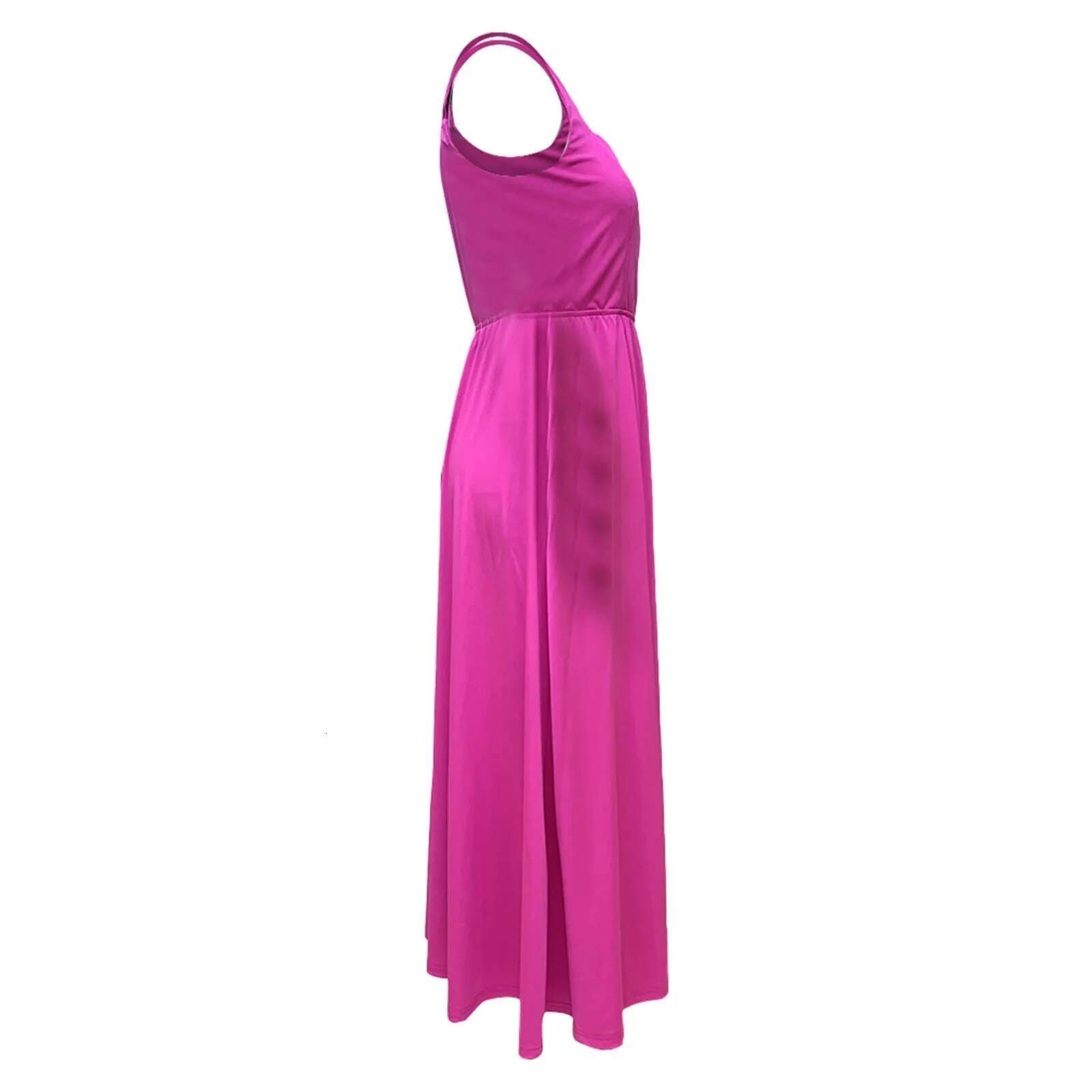 Dongdumaoyi New Sexy Women Party Dress Solid Sleeveless A Line Slits Long Dresses For Elegant Wide Shoulder Straps Evening