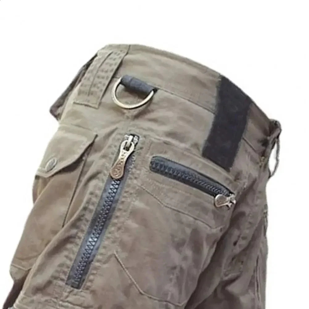 Military cargo shorts mens tactical jogging solid color multi pocket summer relaxation suitable straight 250420