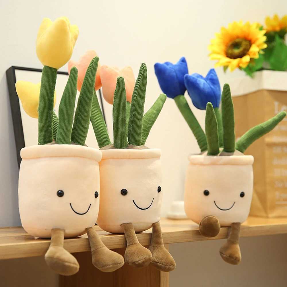 25-35cm Tip Plush toy flowerpot plush low decoration soft fluffy toy plant friend throw low Y250425