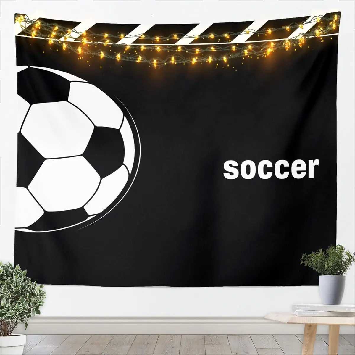 Soccer Tapestrysports Gaming Tapestry for Bedroom White and Black Football Tapestries Large for Kids Adults Sport Themed HangingM251125