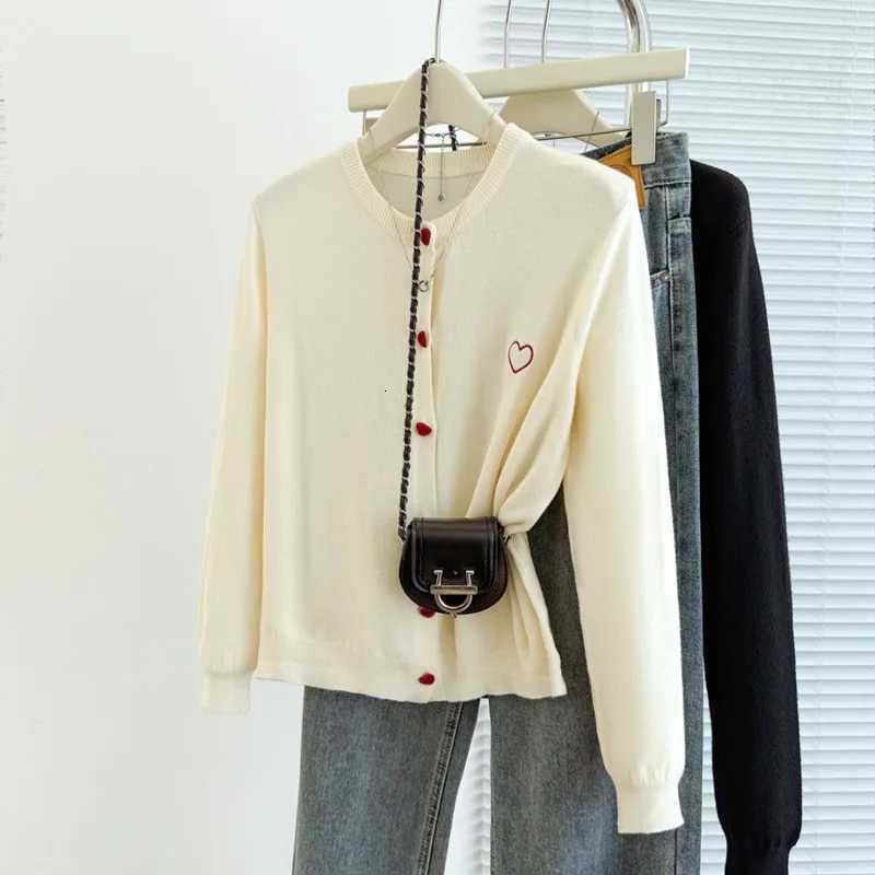 Knitted Sweater Women Cardigans New Long Sleeve O-Neck Black Knit Sweater Cardigan Women Tops Knitwears Sueters De Mujer Q927T251125