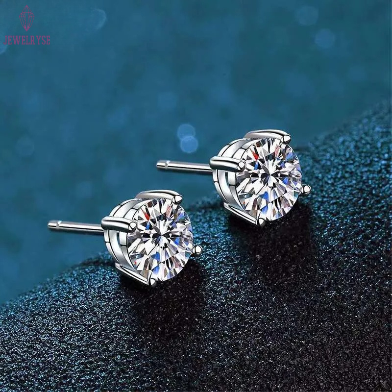 MCT Wholesale High Quality Classic S 4-prong Moissanite Dia Studs Women's Earrings Jewelry