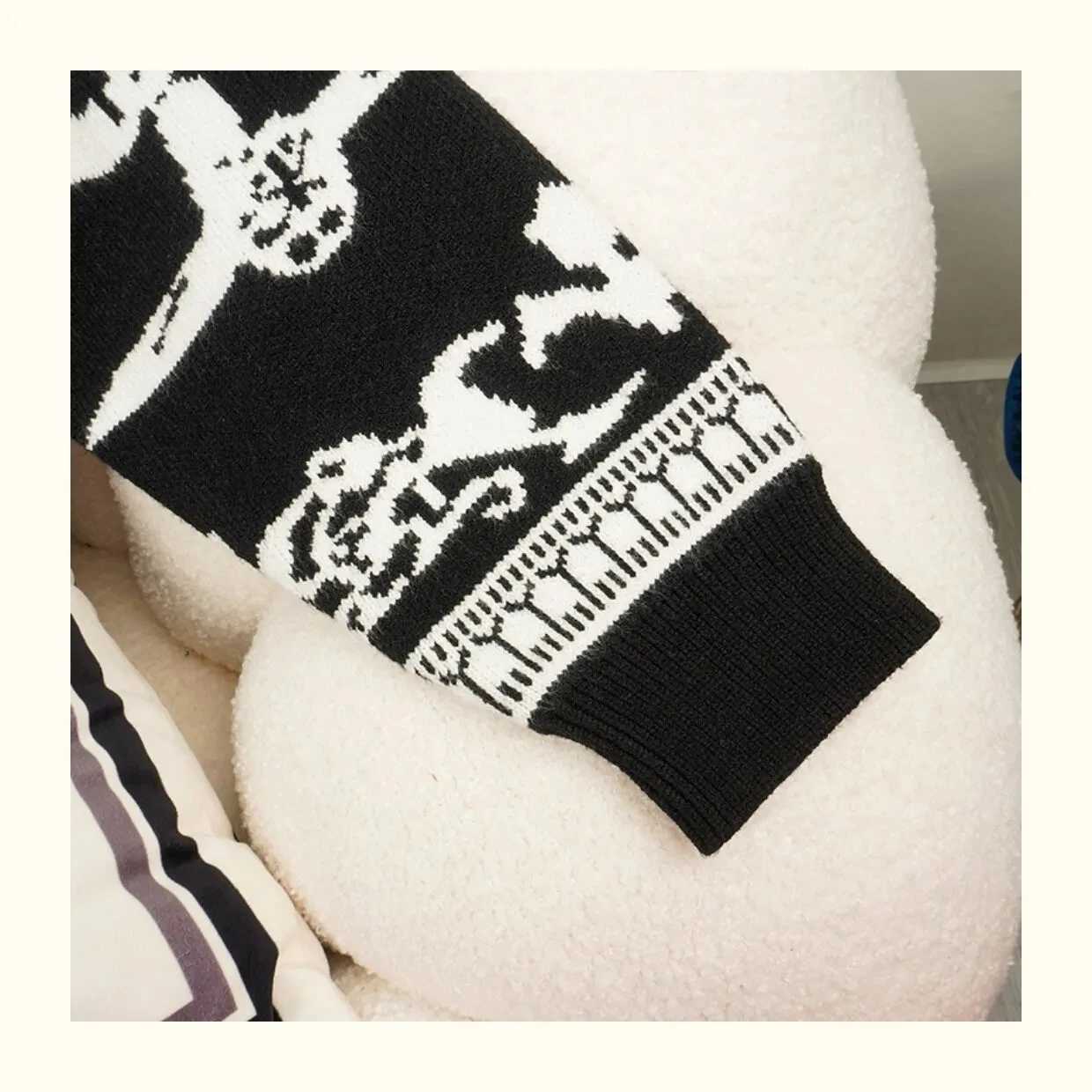 Runway Designer Autumn Winter Sweaters Vintage Horse Women Long Sleeve Knitted Cat Female Pullovers Elegant Mujer Clothes NZ147T251125