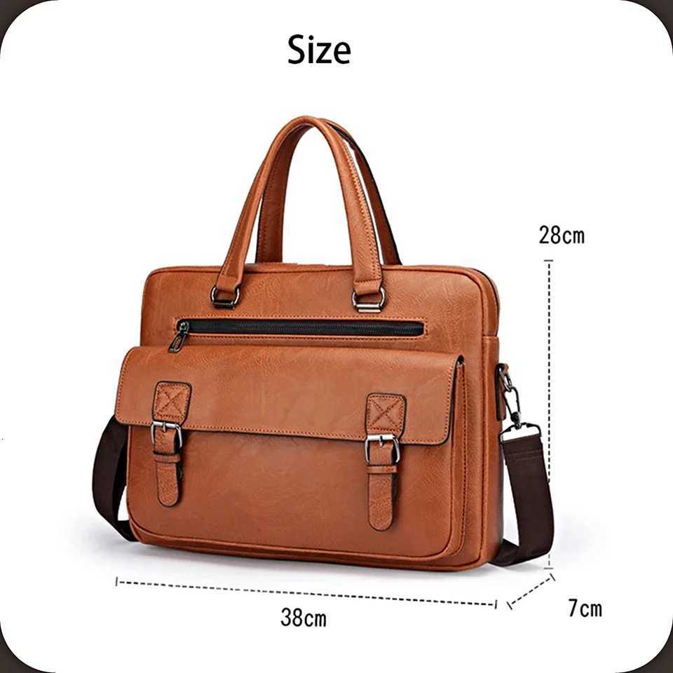Leather Messenger Bag Multi-compartment Laptop Crossbody Bag Business Handbag Genuine Leather Mens Briefcase For Tech CarryingT251125