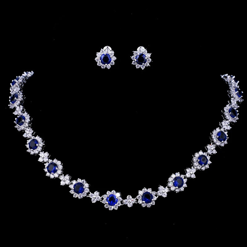 Emmaya Cubic Zircon Crystal Bridal Jewelry Sets Necklace Earrings Sets for Women Wedding Party Jewelry 250417