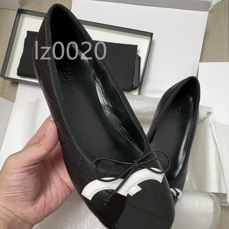luxury new ballet flats Shoes Luxury Designer designer shoes women Woman Leather Black Quilted Ballet Flats Bow-knot Loafers High Quality Ladies flats