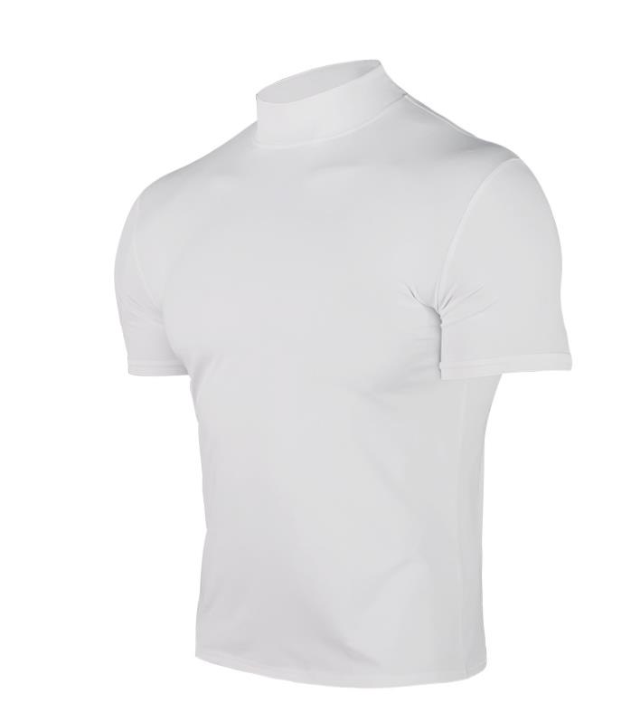 Solid color short-sleeved fashionable base shirt for men in summer 2025, tight high-neck T-shirt - view 5