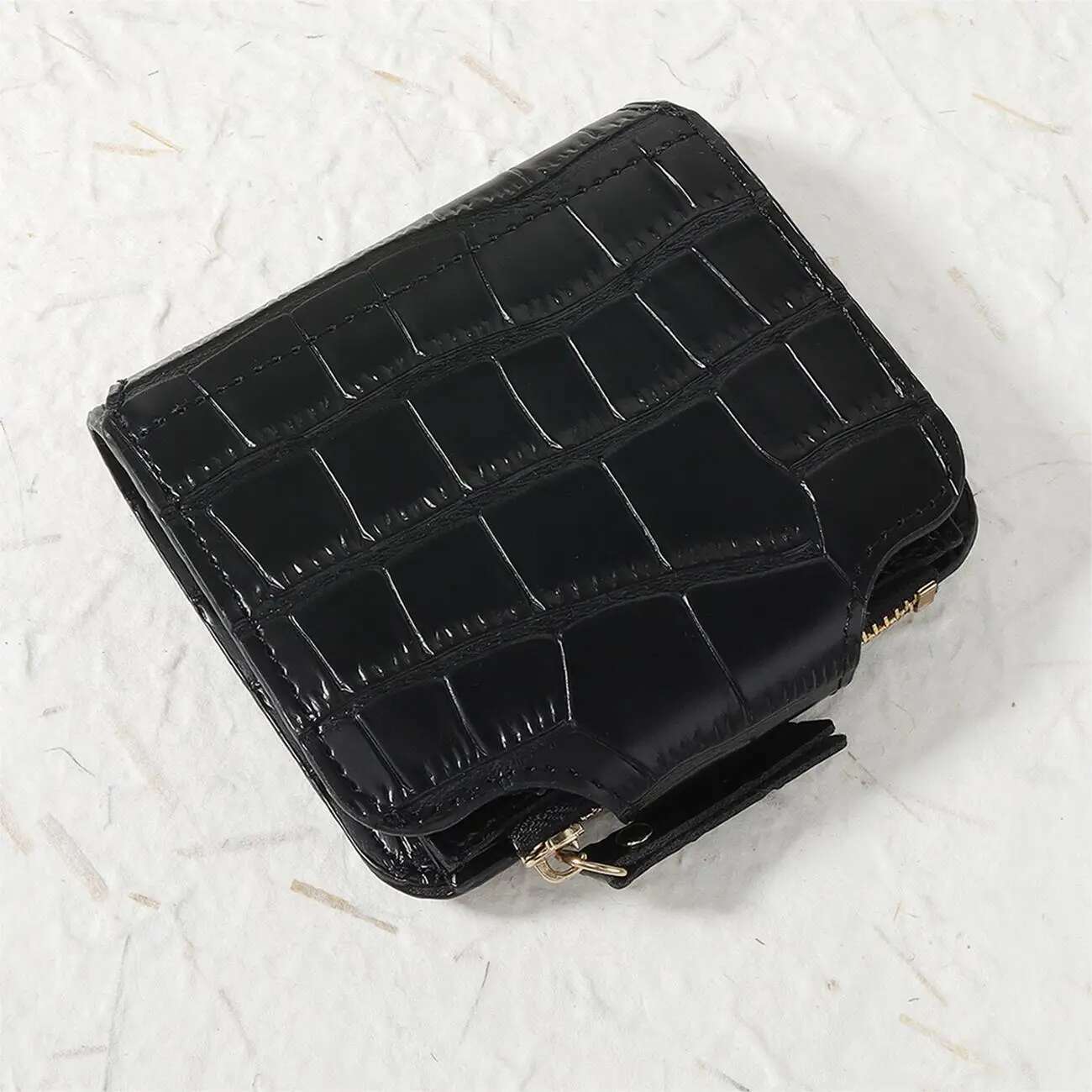 Fashionable Minimalist Short Double Layered Zippered Wallet, Lightweight Portable Small Credit Card Holder And Notebook,