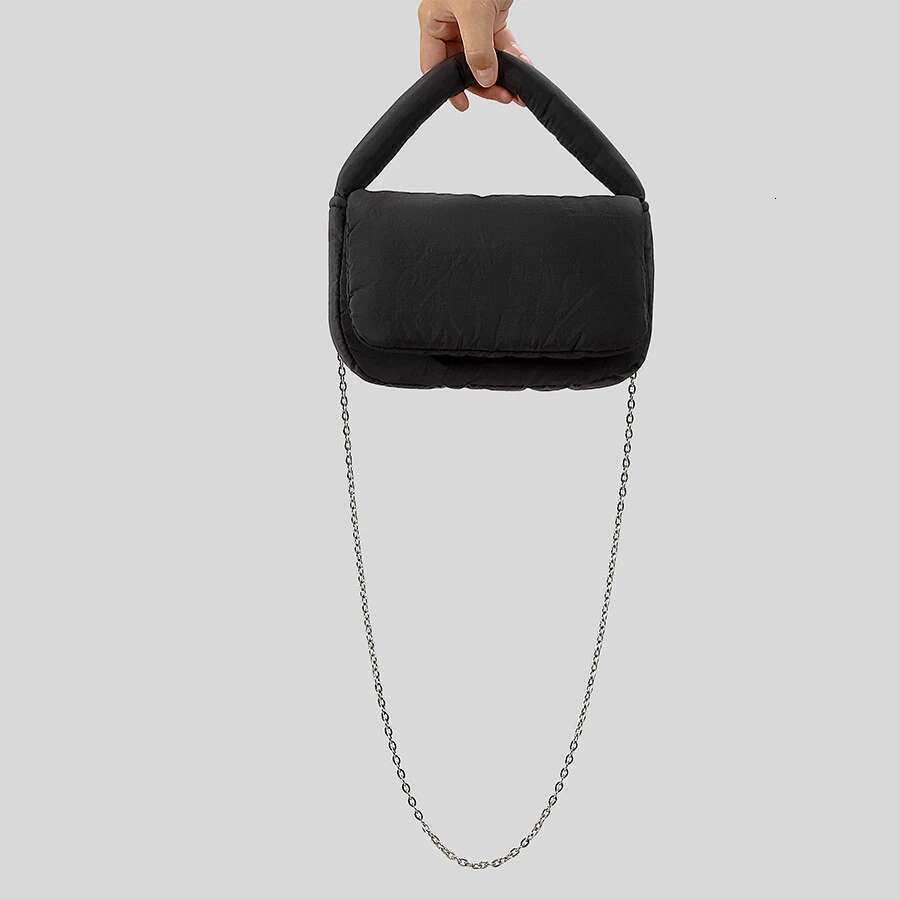 Designer Bag 2025 Casual Padded Women Handbags Small Puffer Nylon Down Cotton Chains Shoulder Crossbody Bag Mini Female Flap Purses Luxury Bag