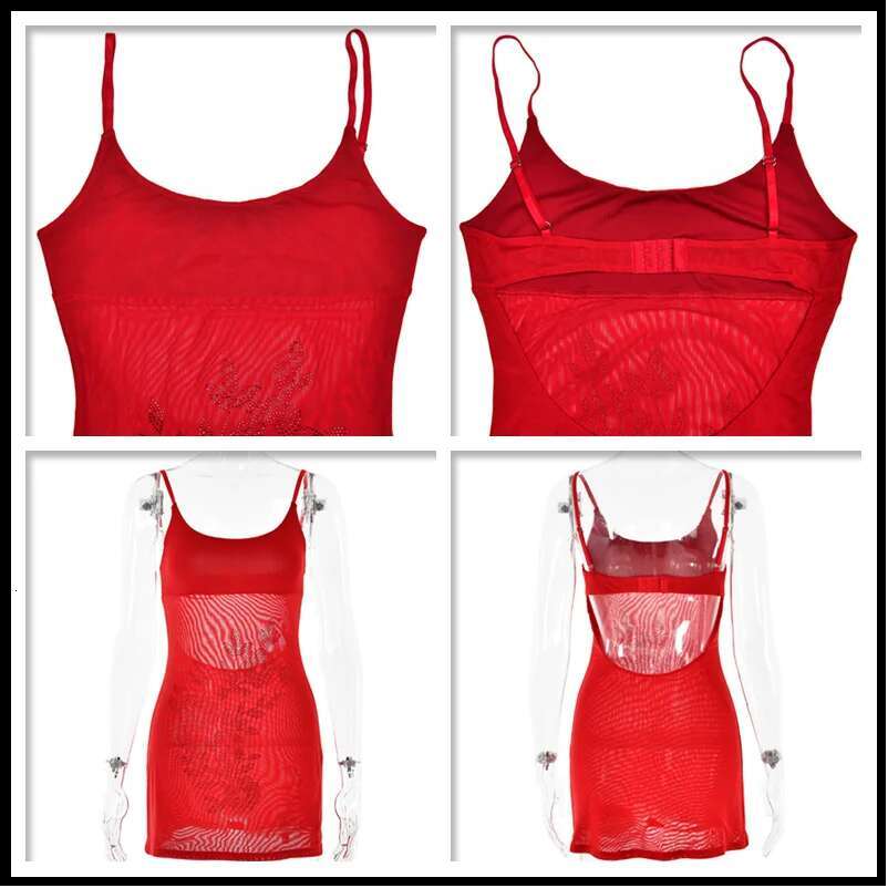 Dongdumaoyi Townlike Hot Diamond Backless Nightclub Sexy Party Dress Women Spaghetti Strap Mini Summer Slim Bodycon Dresses