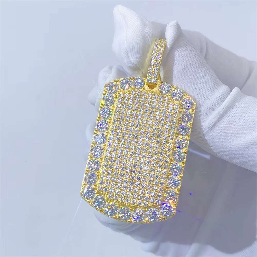 Hip Hop Jewelry Bling Necklace Chain 925 Solid Silver Moissanite Diamond Charm Pendant for Men