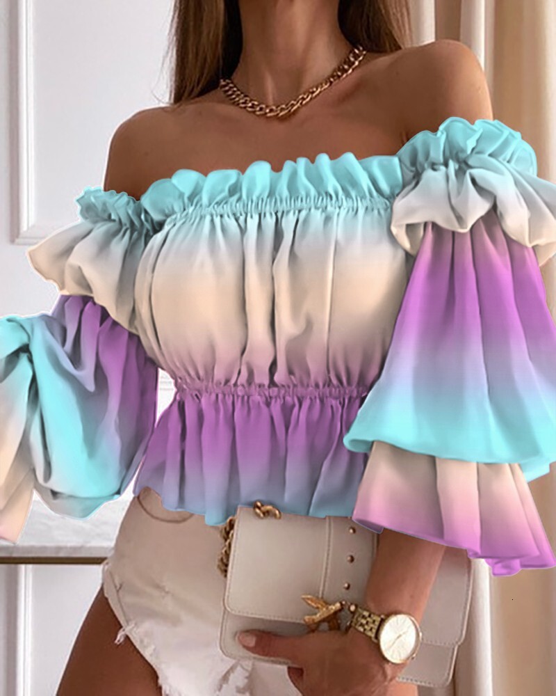 New Fashion One Shoulder Wrinkled Shirt for Womens Fashion Versatile Trend Anti Wrinkle Short Sleeve American Style