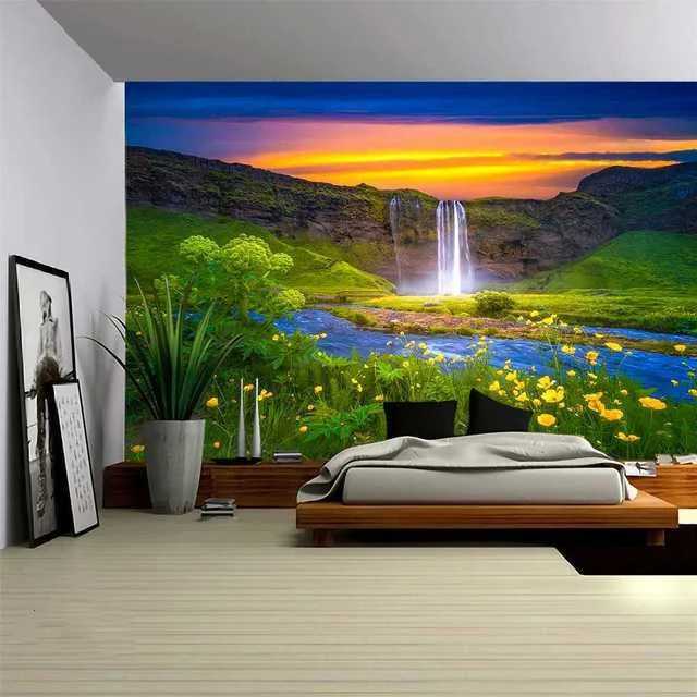 Tapestry Wall Hanging Beautiful Beach Landscape Decor Art Bedroom Window BackgroundM251125