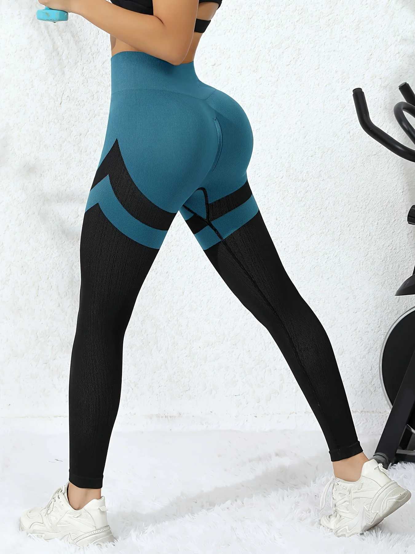Womens seamless leg twisting exercise leg womens hip lifting tight gym waist yoga pantsC250425