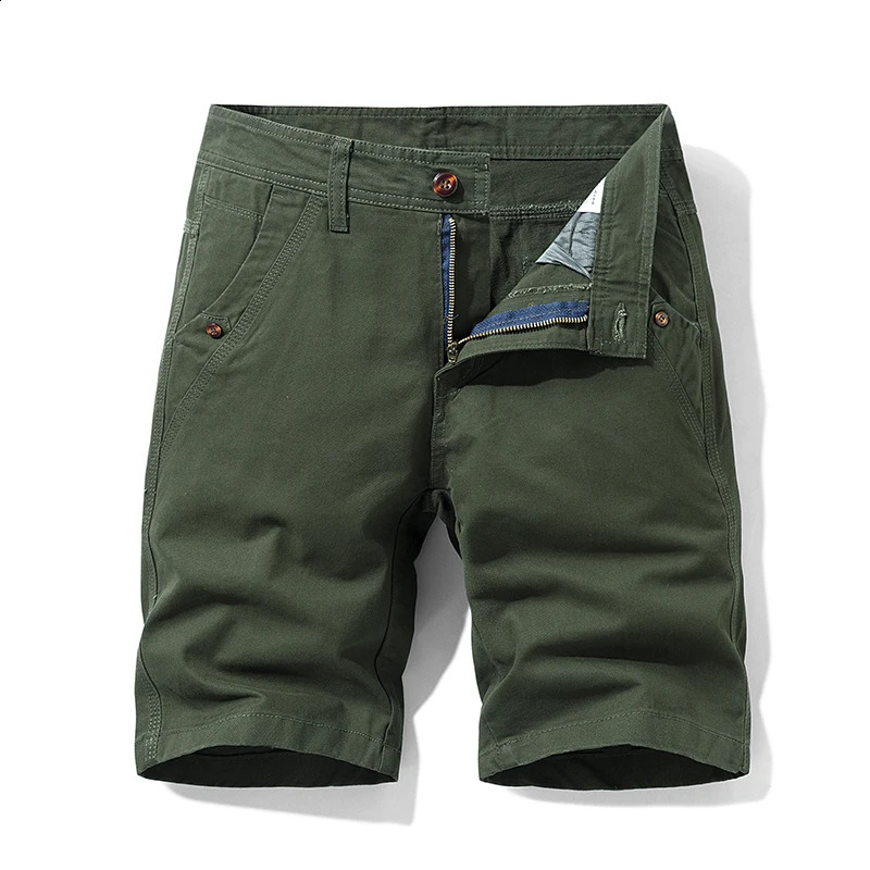 Summer thin multi pocket pure cotton work clothes shorts for men loose straight leg five point casual over knee beach 250420