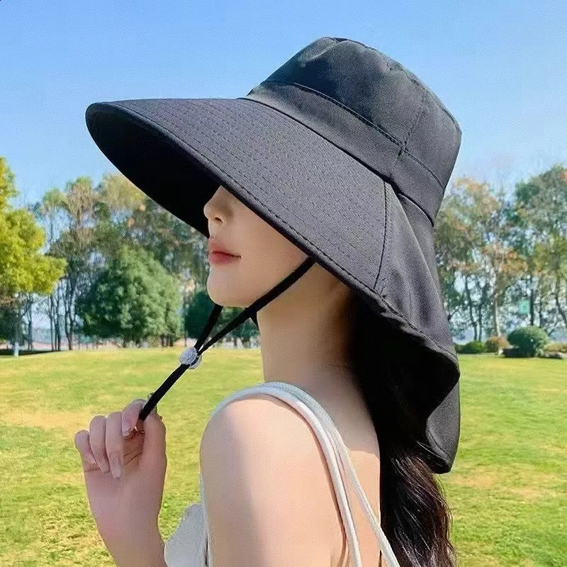 2025 UV waterproof face covering shawl sun hat riding sun protection 250424