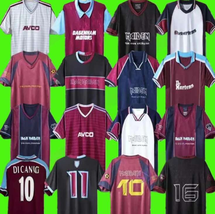 89 1986 retro soccer jerseys Iron Maiden 1990 95 97 DI CANIO KANOUTE LAMPARD 1999 2001 2008 2010 2011 Football Shirts Men Uniforms