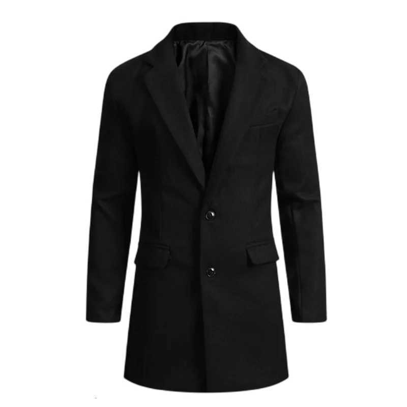 Winter Mens Jackets Officewear Outerwears Smart Casual Suit Lapel Coat Solid Jackets Man Mid-length Mens Single-Breasted SuitsT251125