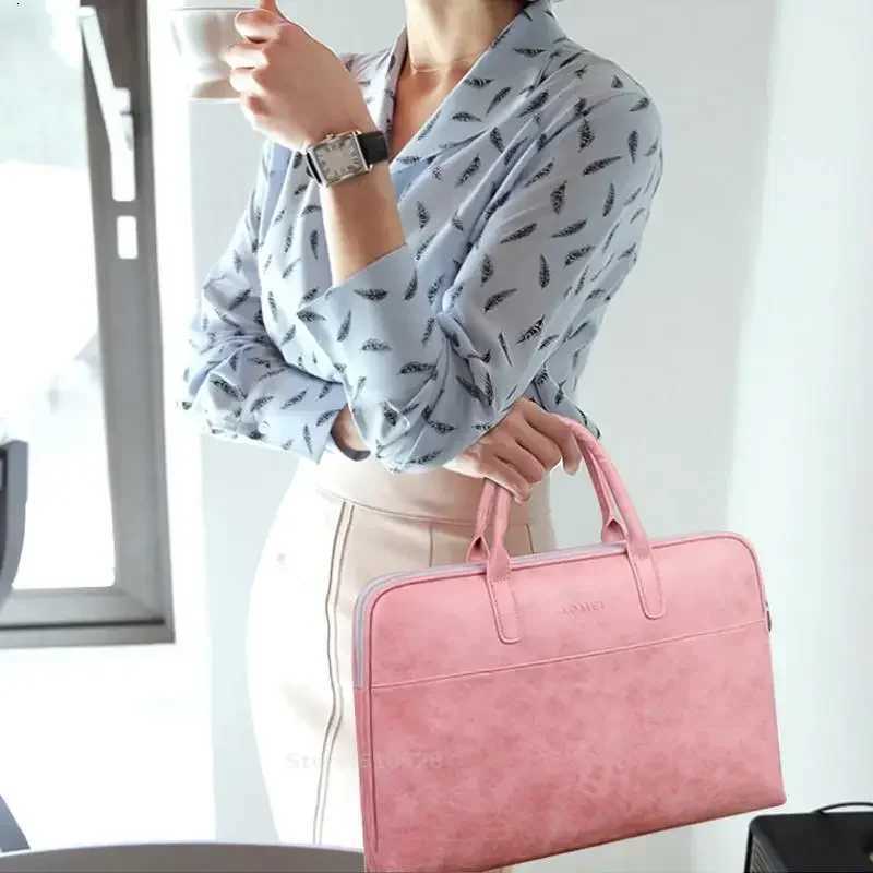 PU Portable Case Pouch Laptop Bag 13 14 15 inch Shoulder Bag Woman Laptop Briefcase Portable Case For hp xiaomi For TeenagersT251125