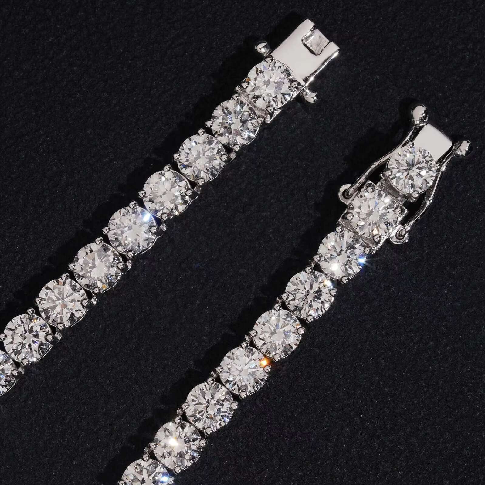 Custom Made Luxury Jewelry 10K White Gold 3.5MM VVS1 Lab Grown Diamond Tennis Chain Necklace