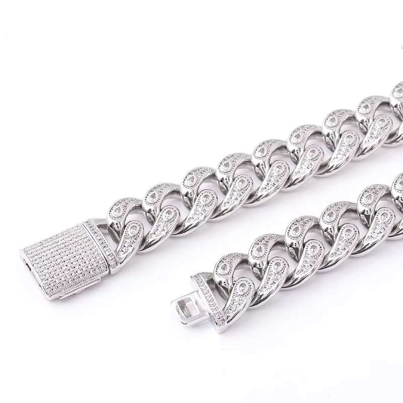 Fine Jewelry Custom 14k Gold Cuban Chain Pure Wide 10mm 925 Silver Jewelry Sterling Ice Cuban Link Chain Moissanite Chain
