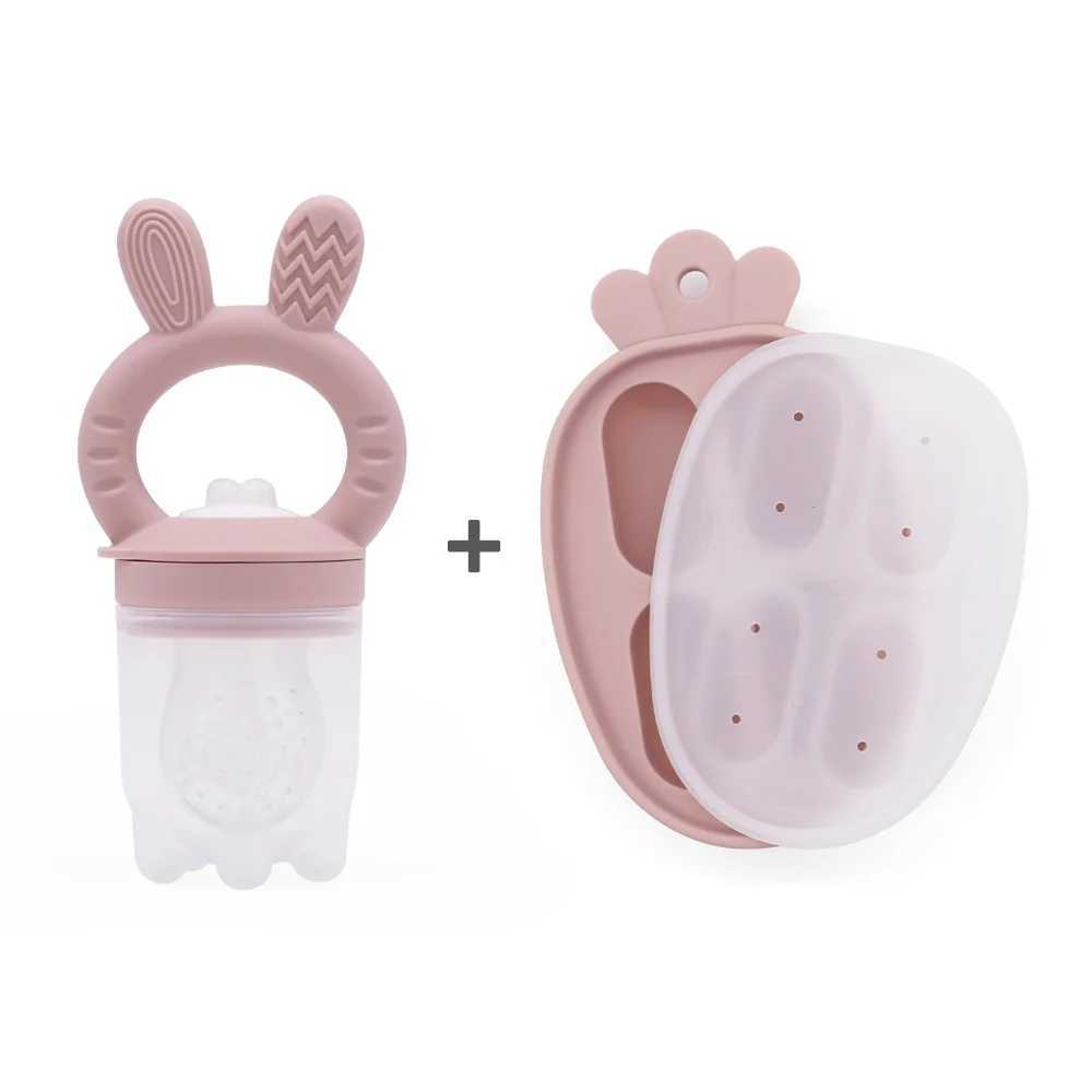 Cute Baby Fruit and Vegetable Teether Toy Food Supplement Bite Le Silicone Baby Feeding Tableware Ice Mold Baby Stuff G251125
