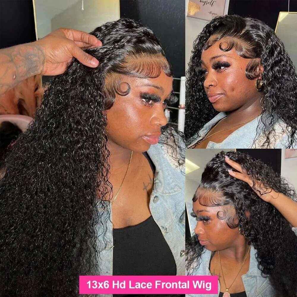 250% Hd 13X6 Water Ready To Wear Human Hair Wigs Loose Deep Wave Lace Front Curly 13X4 Glueless Wig For Women