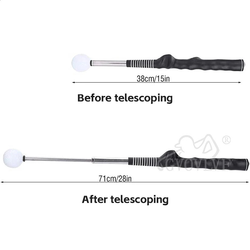 Rhythm Click Sound Telescopic Warm Up Golf Swing Trainer Correcting Gesturer Training Aid for Tempo Grip Strength Practice Stick 250421