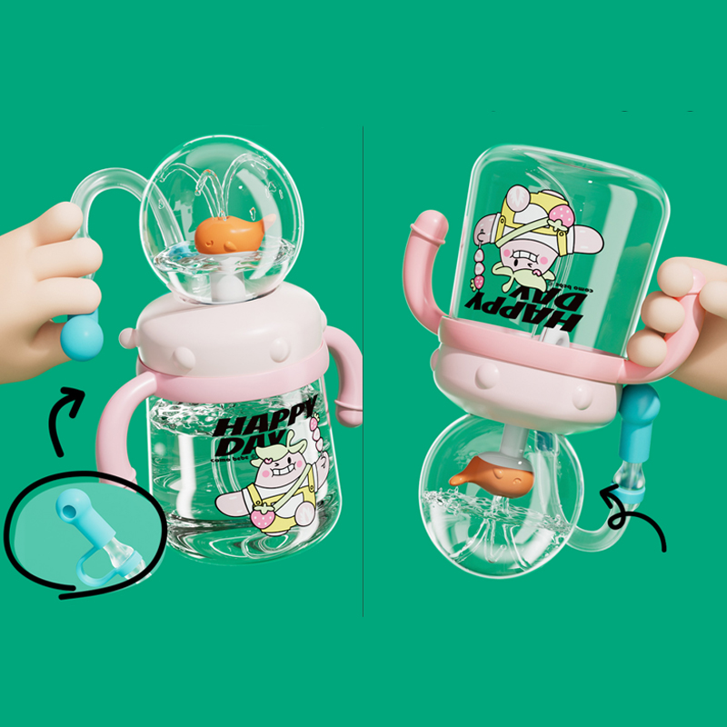 Water fountain Cup / Kids' Sippy Cup with Straw/Whale Straw cup/baby drinking cup
