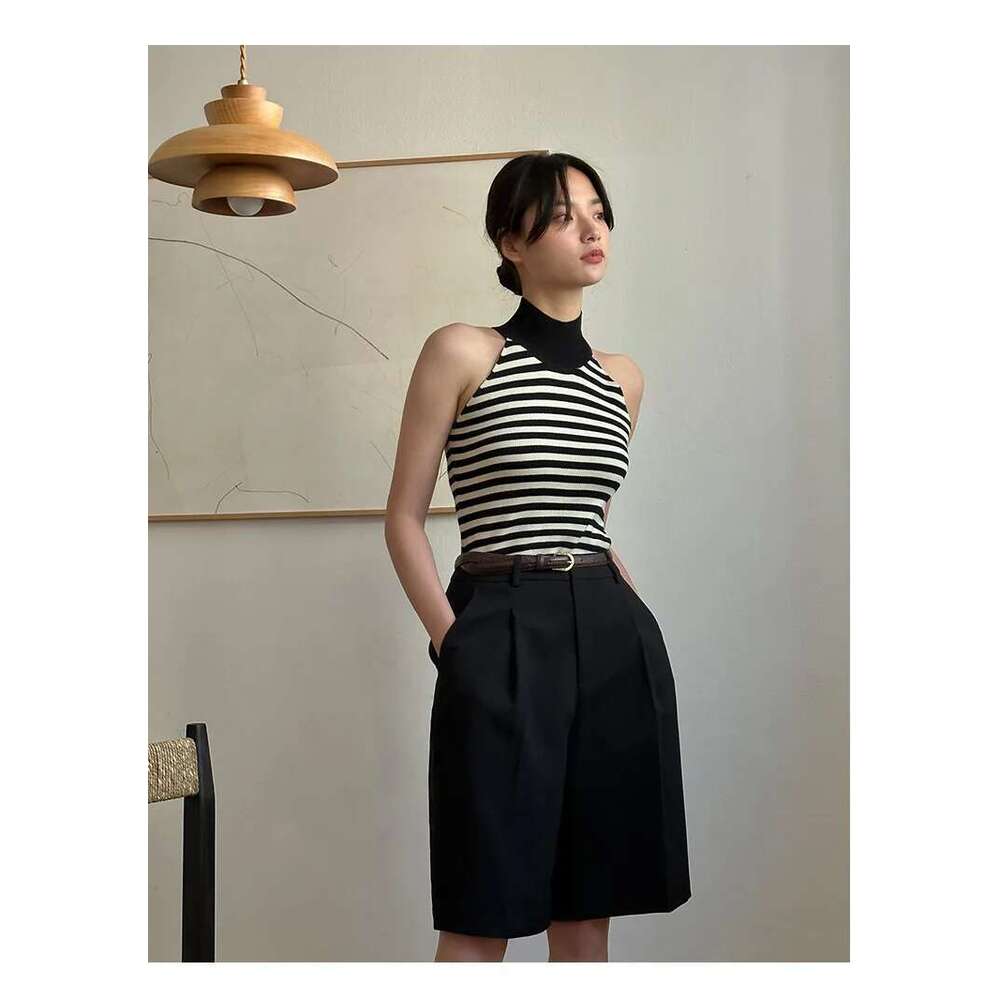 Women's High Waist Loose Wide Leg Shorts With Belt, Casual Summer