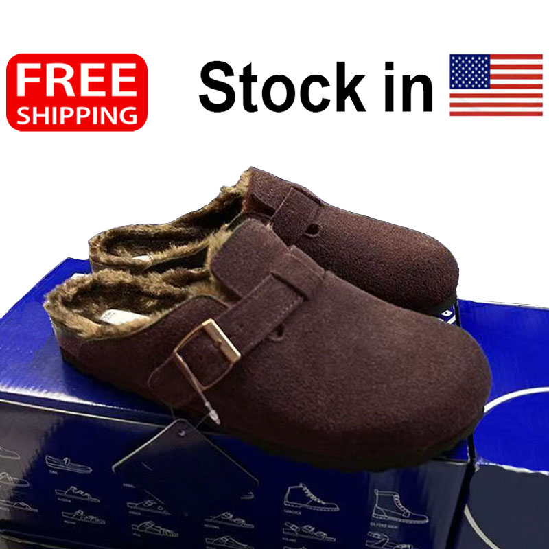 Designer Fur Clogs Slippers Women Mens Clog Slides Cork Footbed Sandals Classic Mules With Arch Support casual shoes