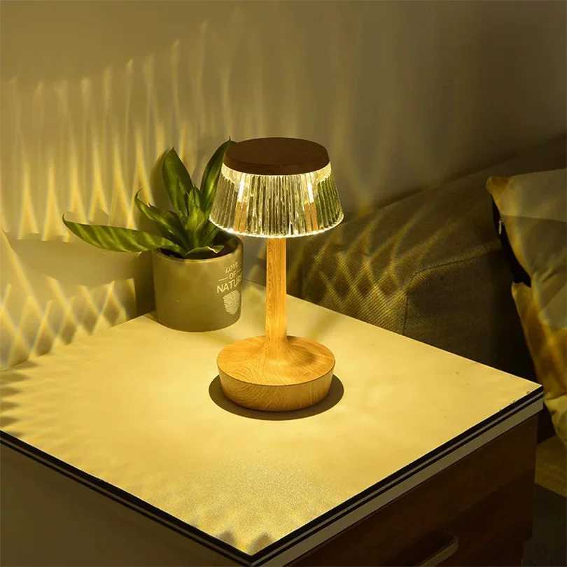 LED Table Lamp Rechargeable Reading Lamp Metal Touch Night Light 3 Colors Atmospher Bedside Lamp Hotel Bar DecorationM251125