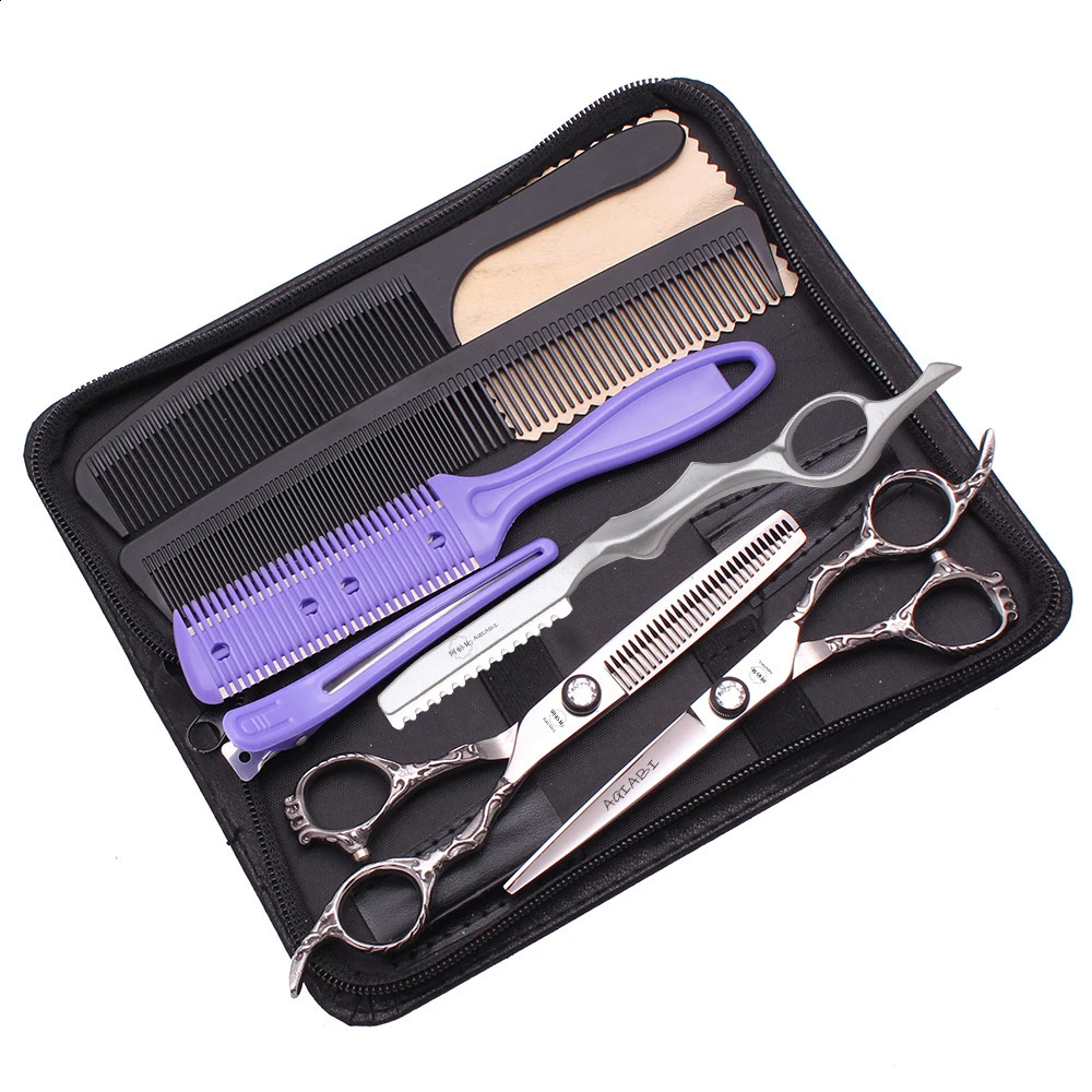 Professional Hair Scissors 6 Japan 440C AQIABI Hairdressing Scissors Silver Hair Cutting Shears Thinning Scissors Salon A9008 250424