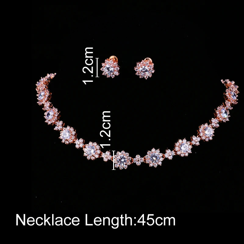 Emmaya Cubic Zircon Crystal Bridal Jewelry Sets Necklace Earrings Sets for Women Wedding Party Jewelry 250417
