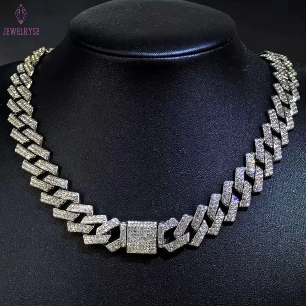 Big Cheap Gold Hypoallergenic Moissanite Iced Out Loose Baguette Cuban k Chain 15mm Necklace Jewelry Men Alxeyb