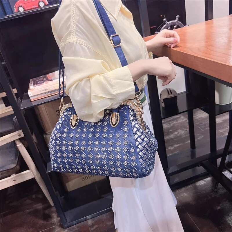 Spring and autumn new dia denim fashion underarm handbag one-shoulder cross-body large-capacity casual daily women's bag