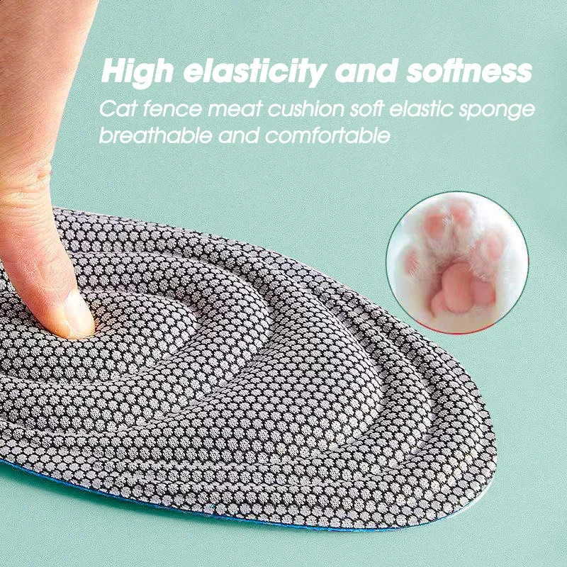 Unisex Memory Foam Orthopedic Insoles For Shoes Antibacterial Deodorization Sweat Absorption Insert Sport Shoes Running Pad 250425