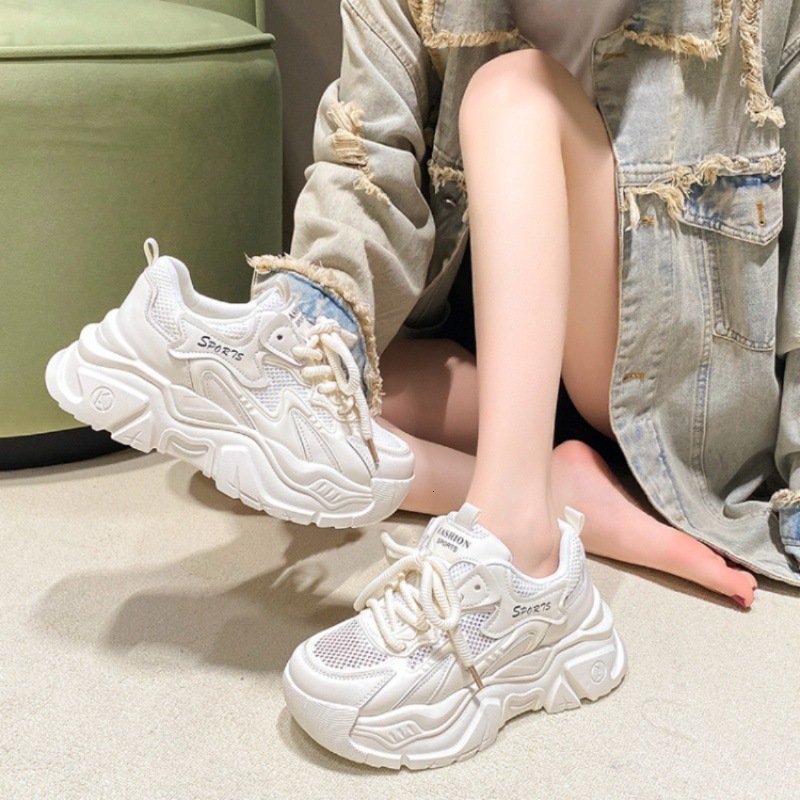 Summer New Dad Thin Breathable Mesh Sports Thick Bottom Height Increasing Women S Shoes Ddmysaturn