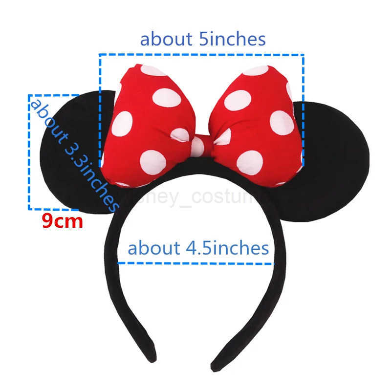 Disney Popular Sales Disney Mickey Earrings Headbands Girls 5-Inch Polka Bow Hair Festival Party Travel DIY Hair Accessories X250425