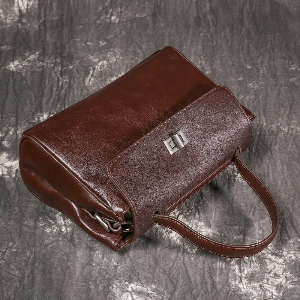LUOKIR Genuine Leather Women's Messenger Top Layer Cowhide Envelope Fashion Shoulder Vintage Style Crossbody Bag