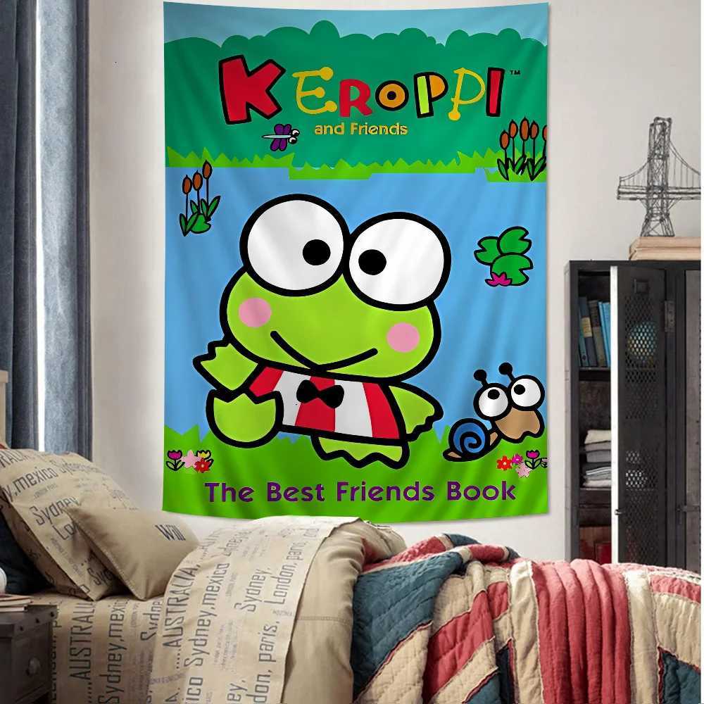 Cute K-Kero K-Keroppi Colorful Tapestry Wall Hanging Bohemian Wall Tapestries Mandala Wall Hanging SheetsM251125