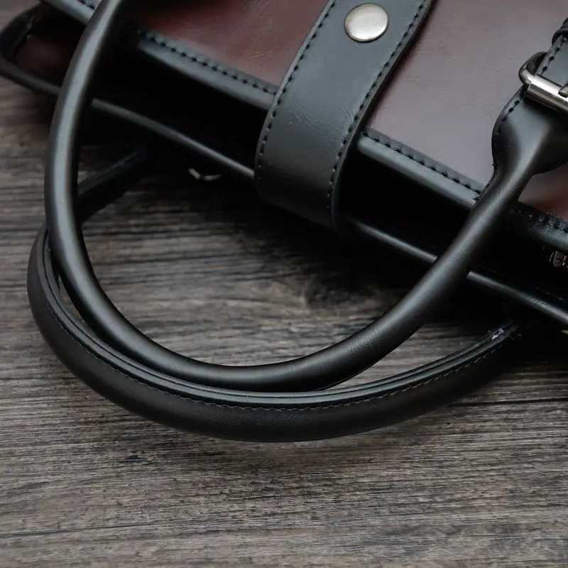 2023 The Classic Crazy Horse PU Leather Briefcase Mens Business Zipper Bags High Quality Messenger 14inch Laptop Office BagT251125