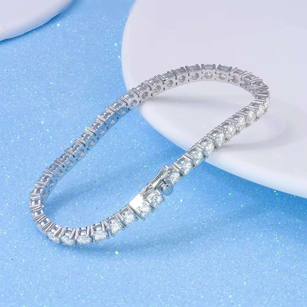 Xingyue Custom Women High End Fine Jewelry 3mm Gra 925 Silver Gold Plated Diamond Mossanite Moissanite Bracelets