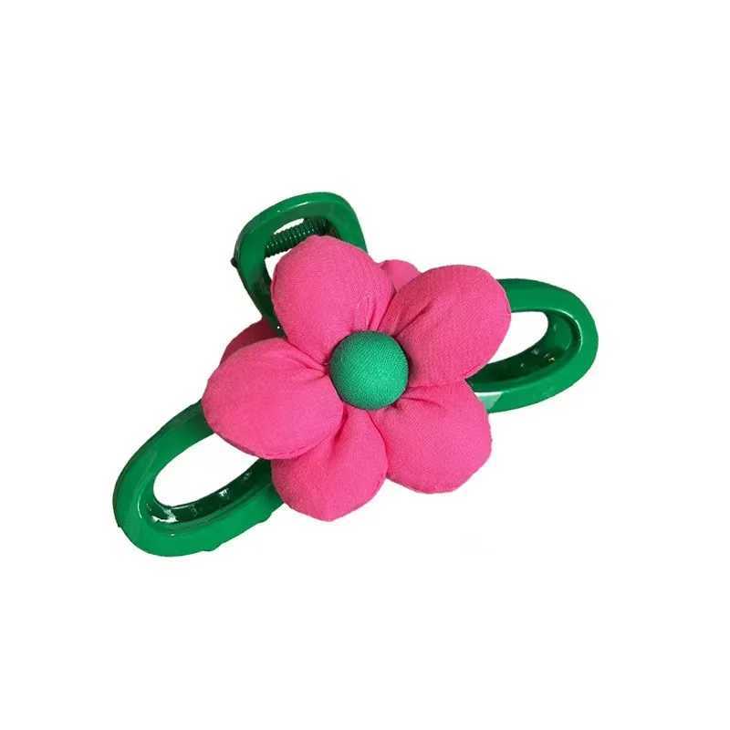 1 high-end contrast flower clip summer large hair clip backboard hair clip cute shark clipT250425